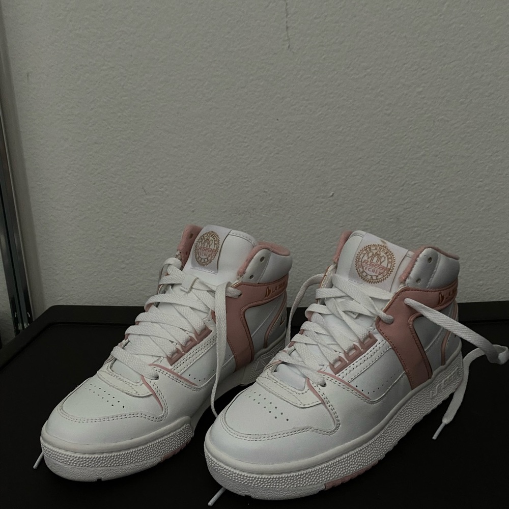 Skechers - Womens L.A. Gear - Slammer Shoes - size 6.5 - pink and white